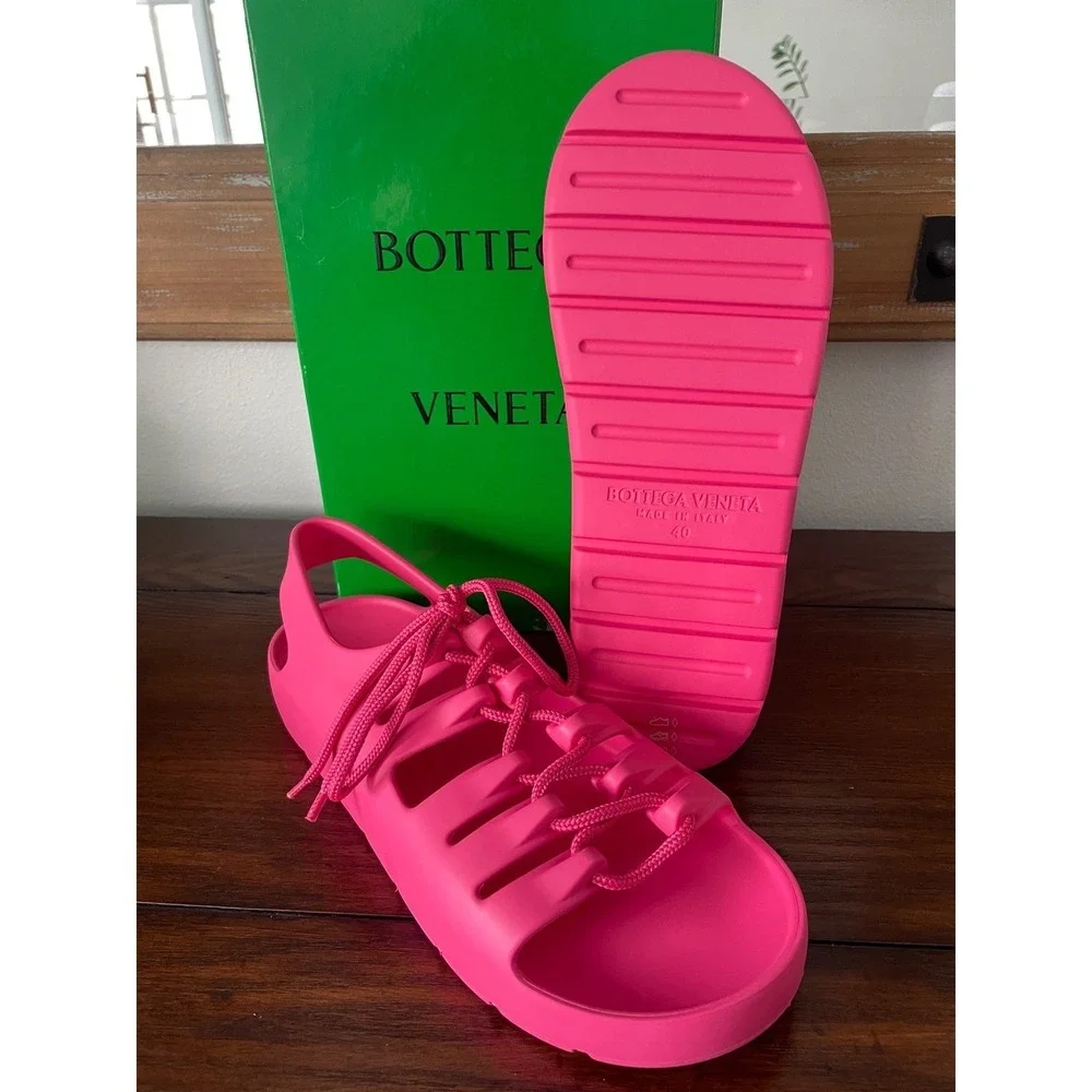 Bottega Veneta Men\'s 667220 Pink Lace-up open sandals shoe,‎ sz 41 Bottega Veneta Men main image 2